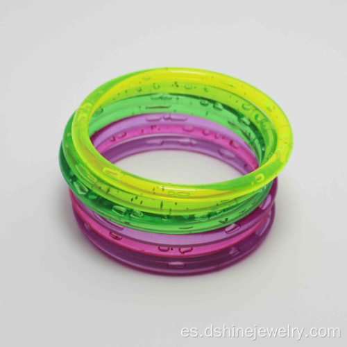 Promoción último diseño color plástico brazaletes por mayor